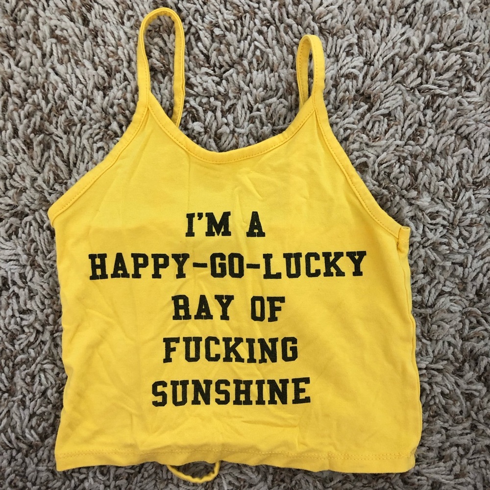 OMighty Happy F*king Sunshine Crop Top